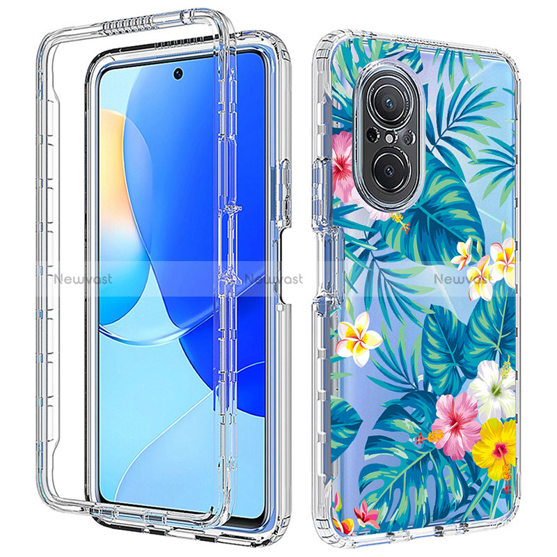 Ultra-thin Transparent Gel Soft Matte Finish Front and Back Case 360 Degrees Cover for Huawei Nova 9 SE Cyan