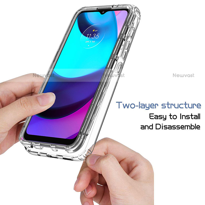 Ultra-thin Transparent Gel Soft Matte Finish Front and Back Case 360 Degrees Cover for Motorola Moto E40 Clear