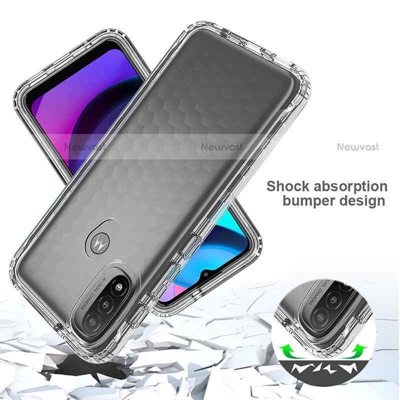 Ultra-thin Transparent Gel Soft Matte Finish Front and Back Case 360 Degrees Cover for Motorola Moto E40 Clear