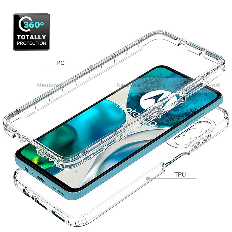 Ultra-thin Transparent Gel Soft Matte Finish Front and Back Case 360 Degrees Cover for Motorola Moto Edge (2022) 5G Clear