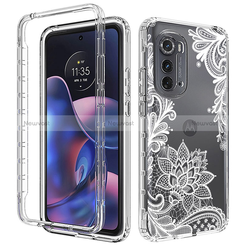 Ultra-thin Transparent Gel Soft Matte Finish Front and Back Case 360 Degrees Cover for Motorola Moto Edge (2022) 5G White