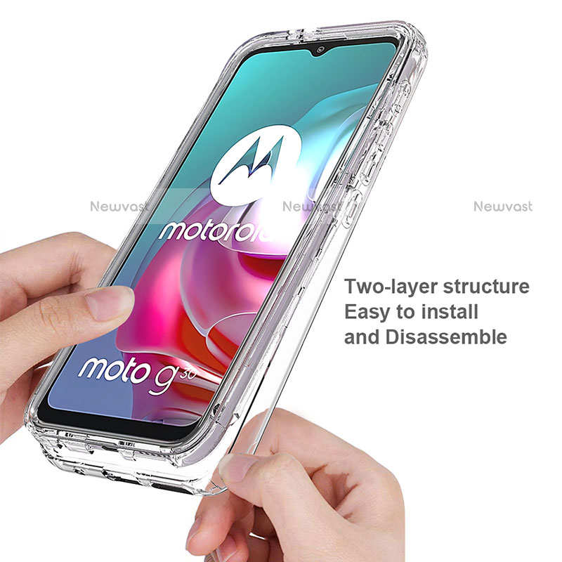 Ultra-thin Transparent Gel Soft Matte Finish Front and Back Case 360 Degrees Cover for Motorola Moto G20 Clear