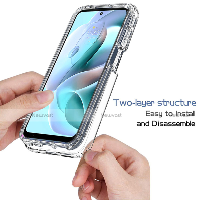 Ultra-thin Transparent Gel Soft Matte Finish Front and Back Case 360 Degrees Cover for Motorola Moto G41 Clear