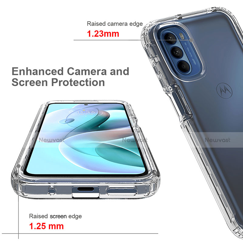 Ultra-thin Transparent Gel Soft Matte Finish Front and Back Case 360 Degrees Cover for Motorola Moto G41 Clear