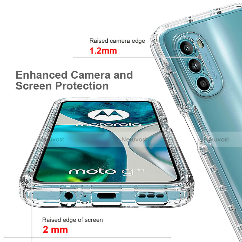 Ultra-thin Transparent Gel Soft Matte Finish Front and Back Case 360 Degrees Cover for Motorola MOTO G52 Clear