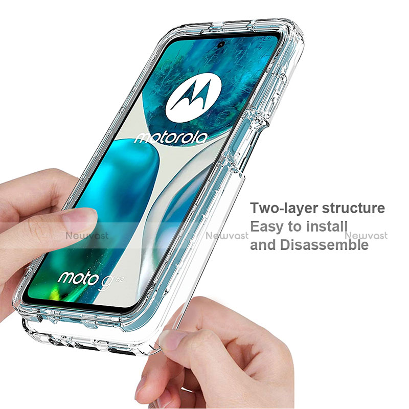 Ultra-thin Transparent Gel Soft Matte Finish Front and Back Case 360 Degrees Cover for Motorola Moto G71s 5G Clear