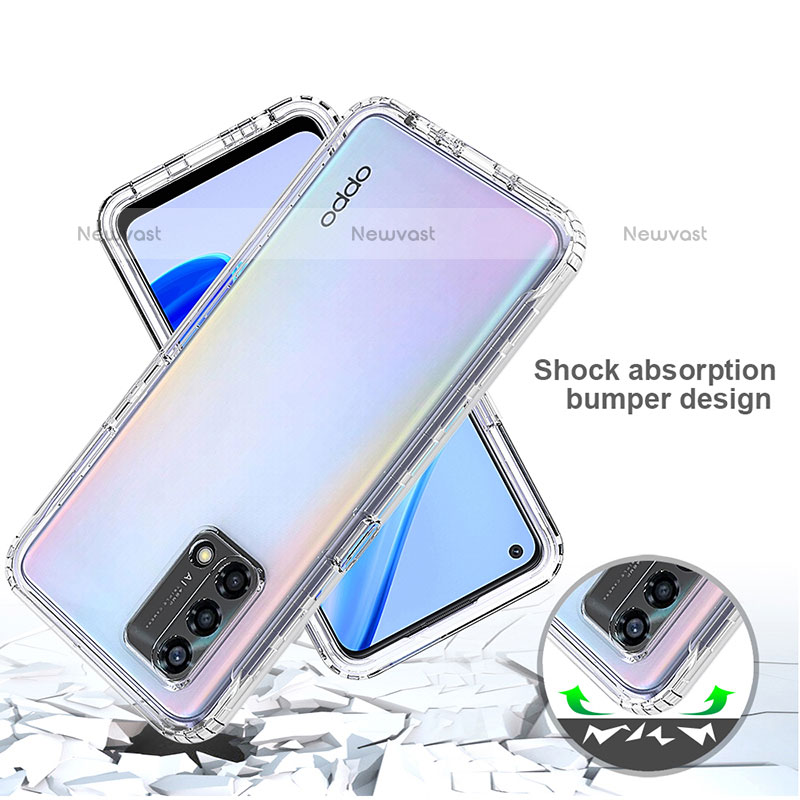 Ultra-thin Transparent Gel Soft Matte Finish Front and Back Case 360 Degrees Cover for Oppo A74 4G Clear