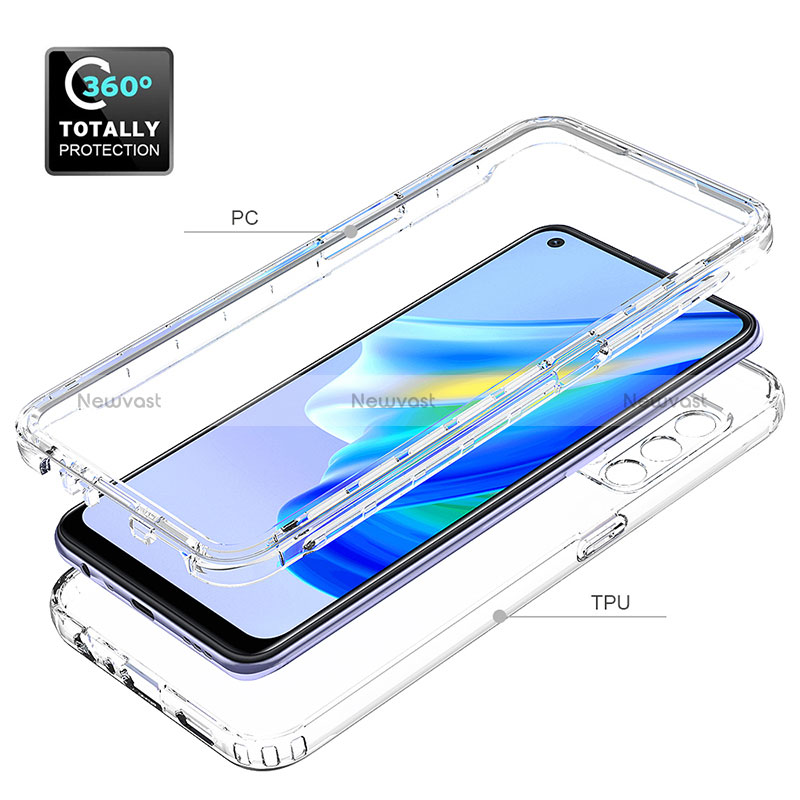 Ultra-thin Transparent Gel Soft Matte Finish Front and Back Case 360 Degrees Cover for Oppo F19s Clear