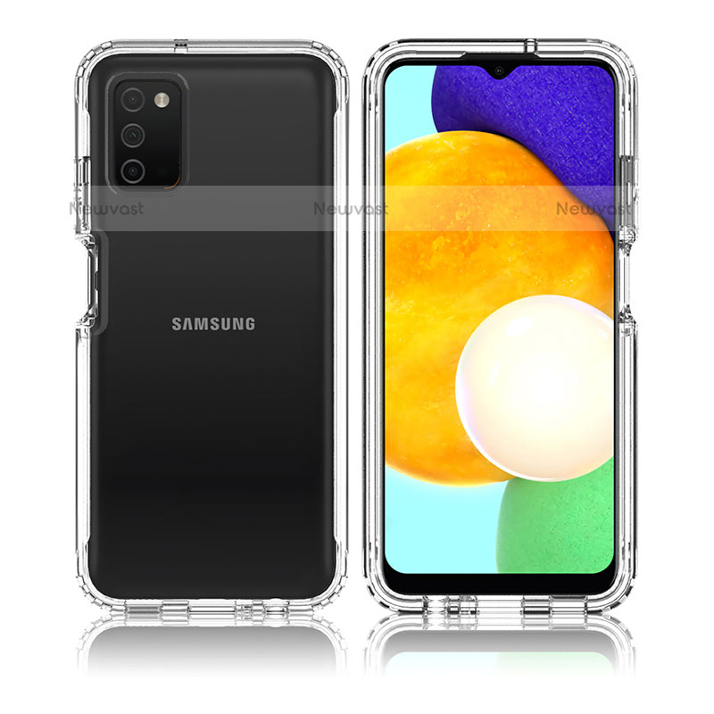 Ultra-thin Transparent Gel Soft Matte Finish Front and Back Case 360 Degrees Cover for Samsung Galaxy A02s Clear