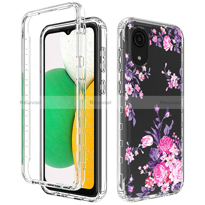 Ultra-thin Transparent Gel Soft Matte Finish Front and Back Case 360 Degrees Cover for Samsung Galaxy A03 Core Pink