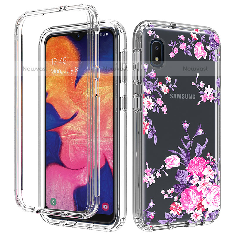 Ultra-thin Transparent Gel Soft Matte Finish Front and Back Case 360 Degrees Cover for Samsung Galaxy A10e Pink