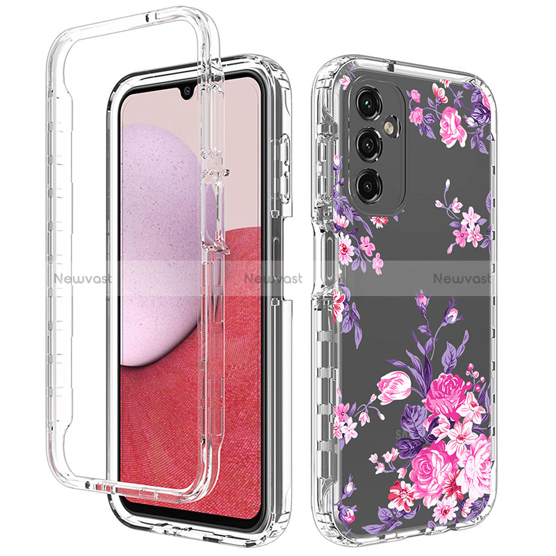 Ultra-thin Transparent Gel Soft Matte Finish Front and Back Case 360 Degrees Cover for Samsung Galaxy A14 4G Pink