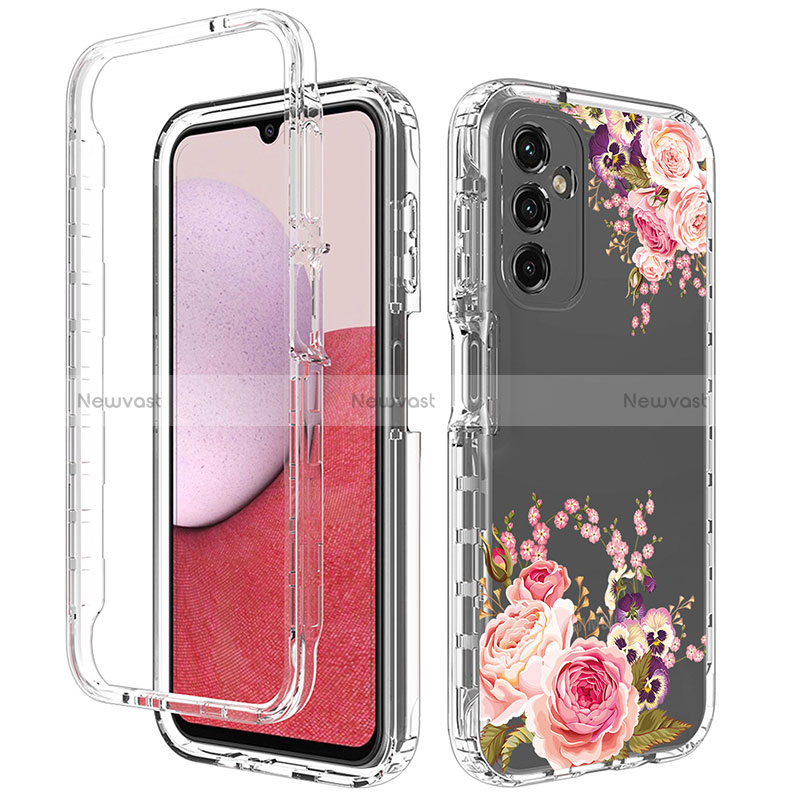 Ultra-thin Transparent Gel Soft Matte Finish Front and Back Case 360 Degrees Cover for Samsung Galaxy A14 4G Rose Gold