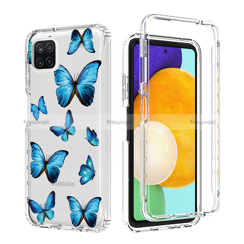 Ultra-thin Transparent Gel Soft Matte Finish Front and Back Case 360 Degrees Cover for Samsung Galaxy A22s 5G Blue