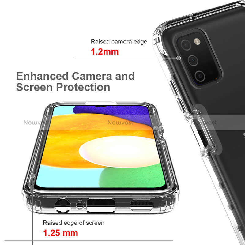 Ultra-thin Transparent Gel Soft Matte Finish Front and Back Case 360 Degrees Cover for Samsung Galaxy F02S SM-E025F Clear