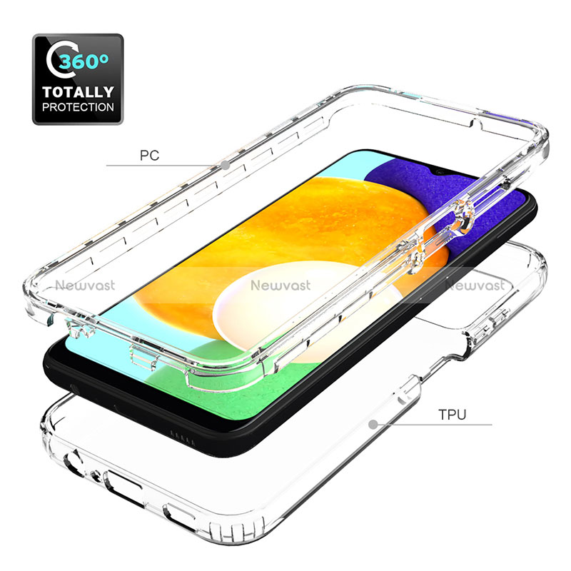 Ultra-thin Transparent Gel Soft Matte Finish Front and Back Case 360 Degrees Cover for Samsung Galaxy M02s Clear