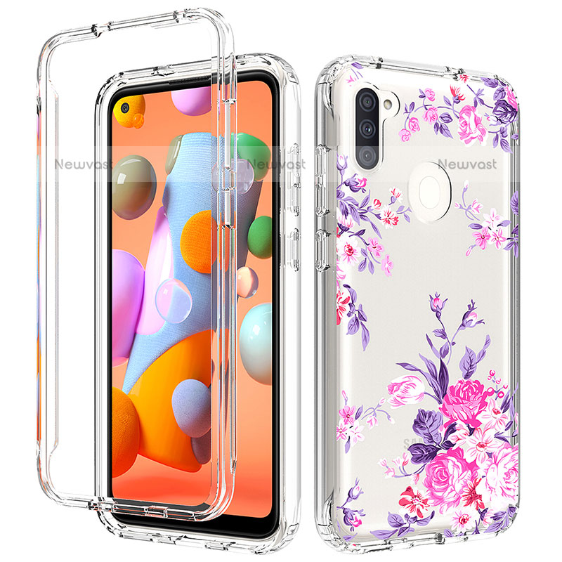 Ultra-thin Transparent Gel Soft Matte Finish Front and Back Case 360 Degrees Cover for Samsung Galaxy M11