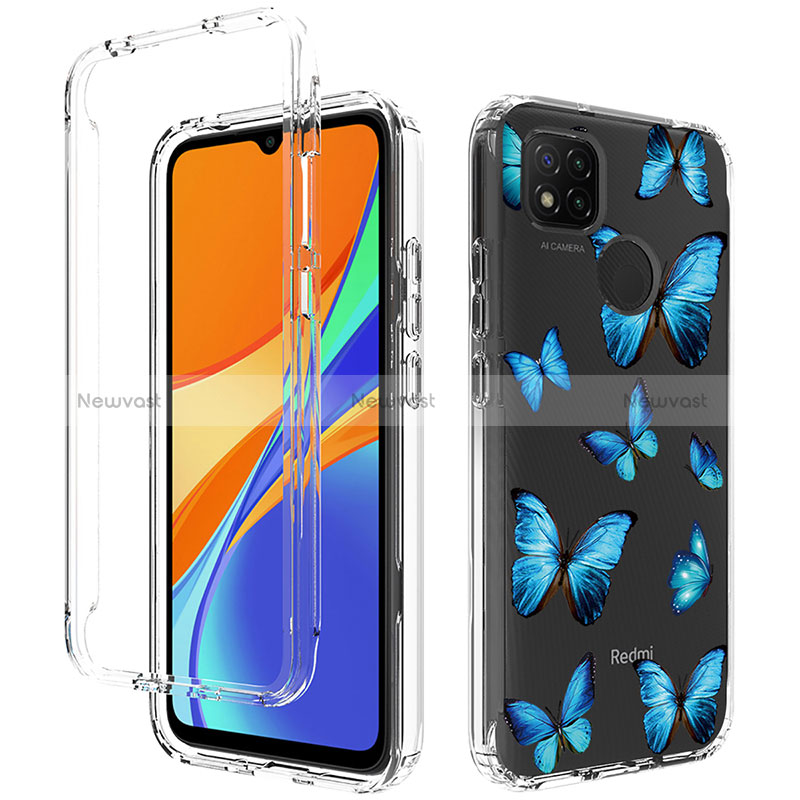 Ultra-thin Transparent Gel Soft Matte Finish Front and Back Case 360 Degrees Cover for Xiaomi POCO C3 Blue