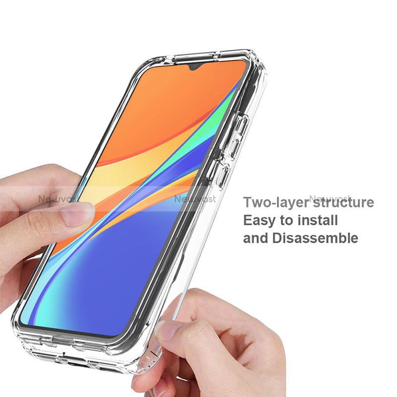 Ultra-thin Transparent Gel Soft Matte Finish Front and Back Case 360 Degrees Cover for Xiaomi POCO C3 Clear