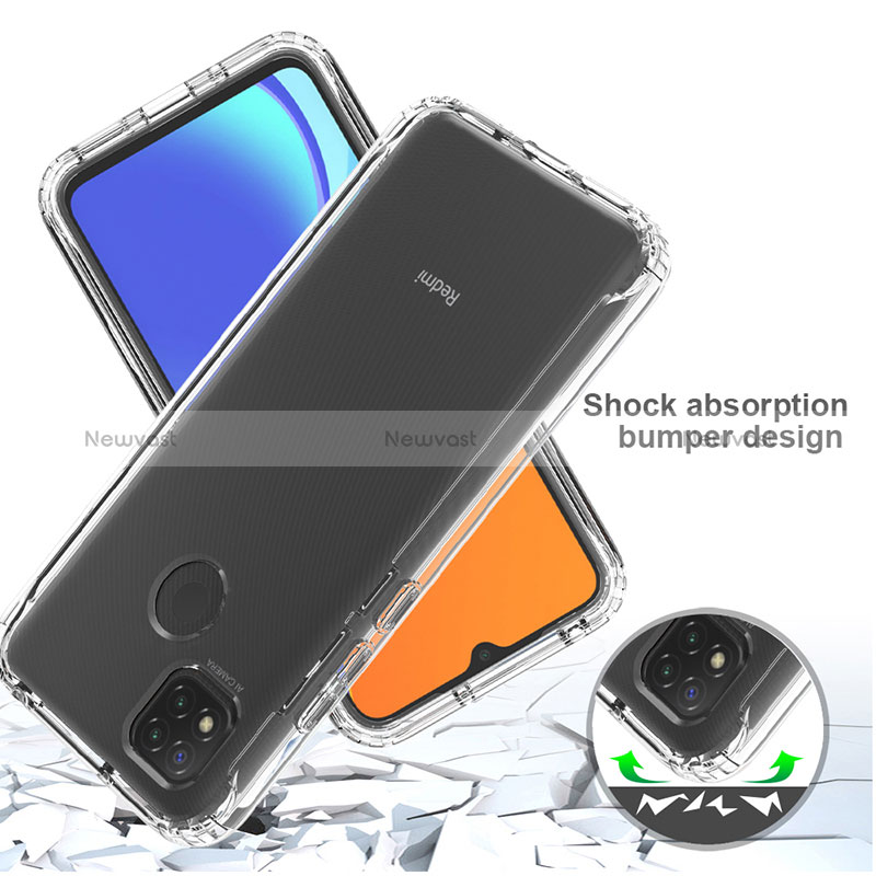 Ultra-thin Transparent Gel Soft Matte Finish Front and Back Case 360 Degrees Cover for Xiaomi POCO C3 Clear