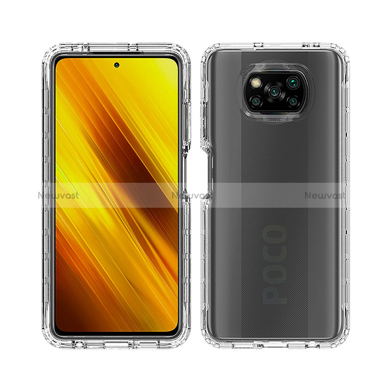 Ultra-thin Transparent Gel Soft Matte Finish Front and Back Case 360 Degrees Cover for Xiaomi Poco X3 NFC Clear