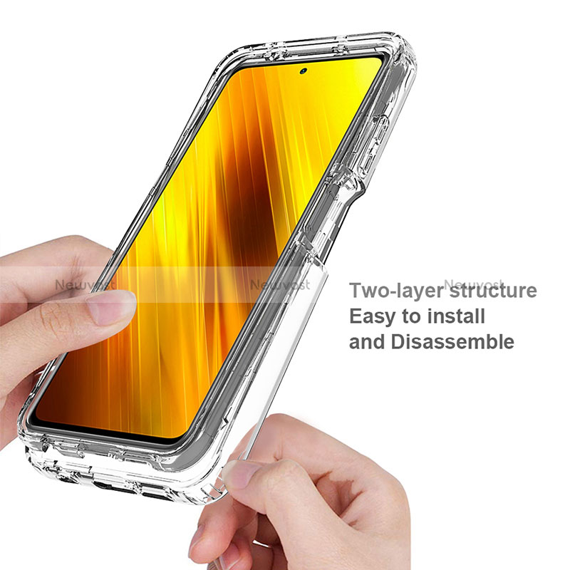 Ultra-thin Transparent Gel Soft Matte Finish Front and Back Case 360 Degrees Cover for Xiaomi Poco X3 NFC Clear