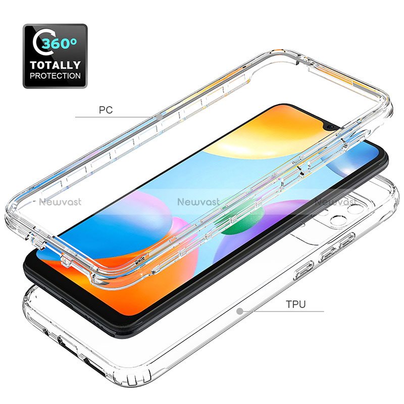 Ultra-thin Transparent Gel Soft Matte Finish Front and Back Case 360 Degrees Cover for Xiaomi Redmi 10 India Clear