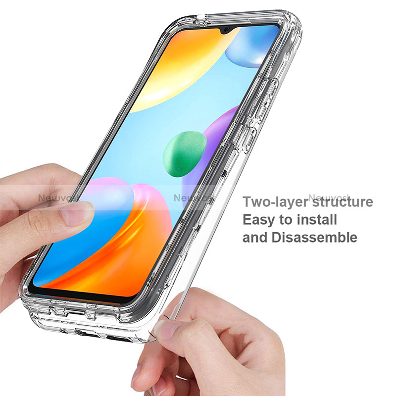 Ultra-thin Transparent Gel Soft Matte Finish Front and Back Case 360 Degrees Cover for Xiaomi Redmi 10 India Clear