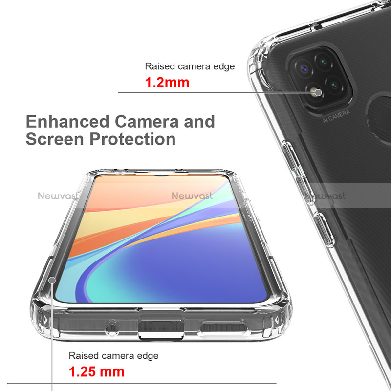 Ultra-thin Transparent Gel Soft Matte Finish Front and Back Case 360 Degrees Cover for Xiaomi Redmi 9 Activ Clear