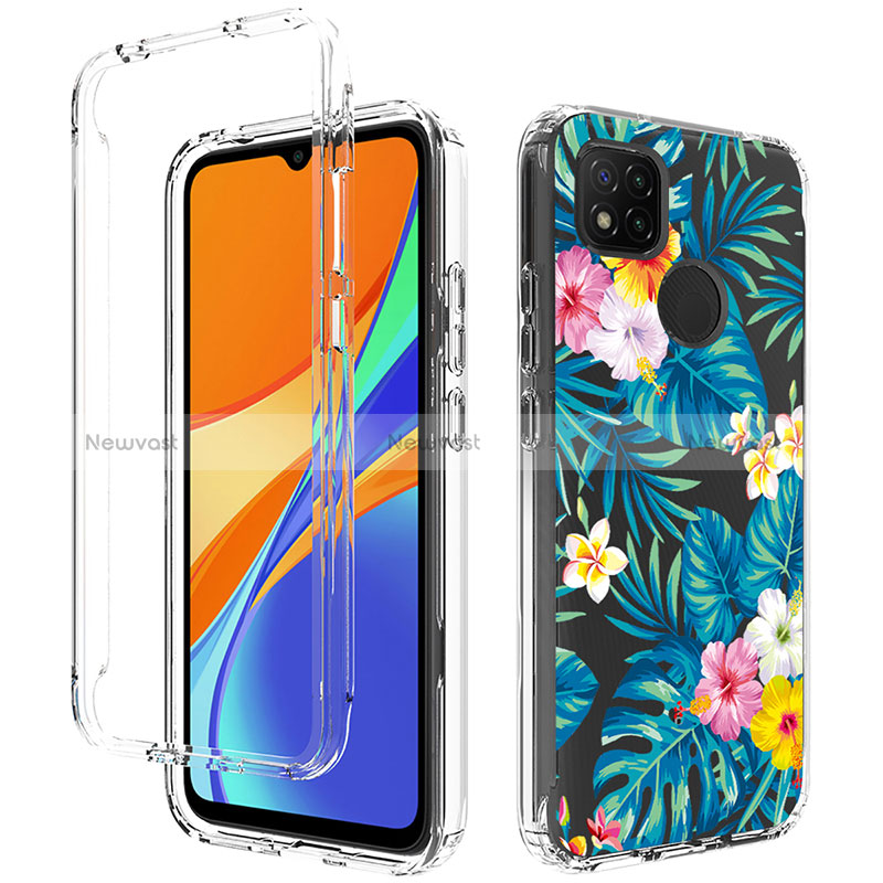 Ultra-thin Transparent Gel Soft Matte Finish Front and Back Case 360 Degrees Cover for Xiaomi Redmi 9 Activ Sky Blue