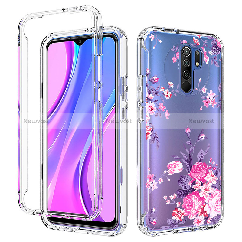 Ultra-thin Transparent Gel Soft Matte Finish Front and Back Case 360 Degrees Cover for Xiaomi Redmi 9 Prime India Pink