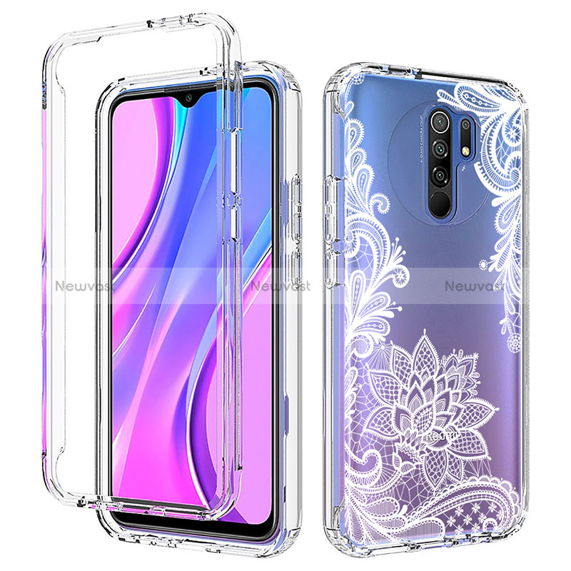 Ultra-thin Transparent Gel Soft Matte Finish Front and Back Case 360 Degrees Cover for Xiaomi Redmi 9 White