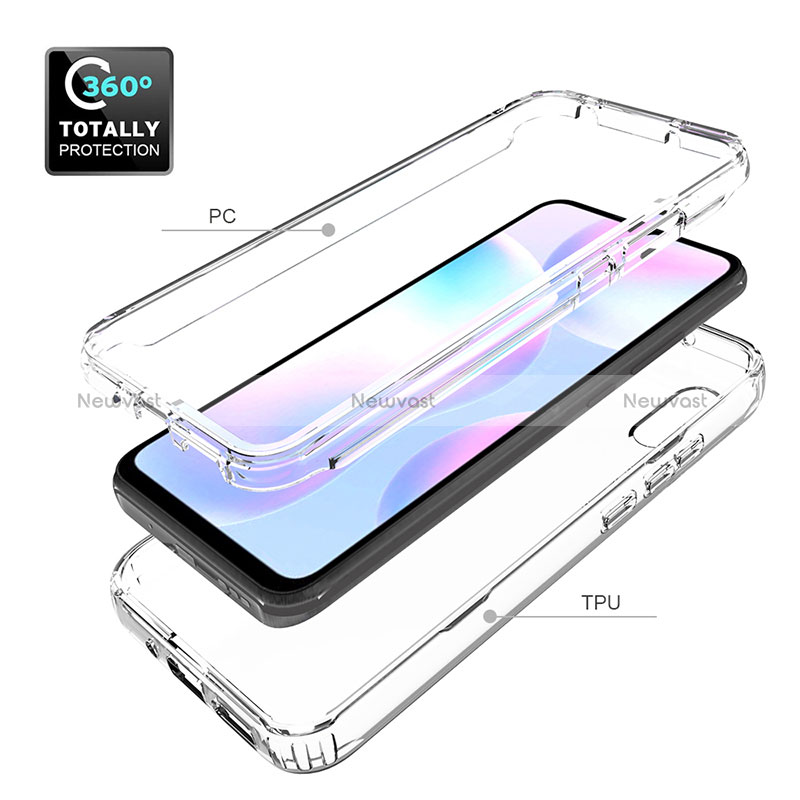 Ultra-thin Transparent Gel Soft Matte Finish Front and Back Case 360 Degrees Cover for Xiaomi Redmi 9A Clear