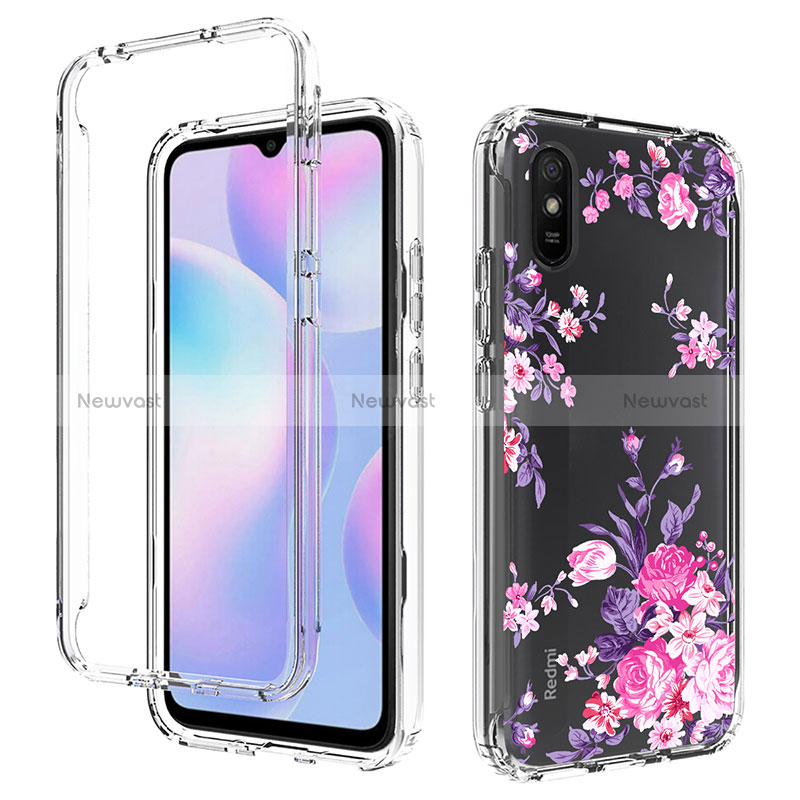 Ultra-thin Transparent Gel Soft Matte Finish Front and Back Case 360 Degrees Cover for Xiaomi Redmi 9A Pink