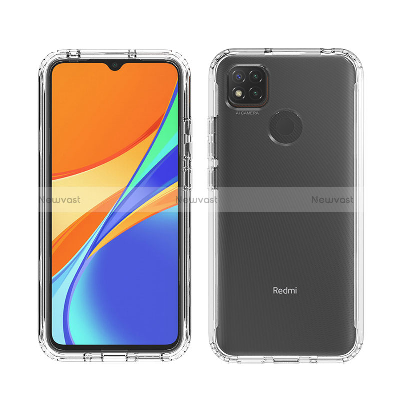 Ultra-thin Transparent Gel Soft Matte Finish Front and Back Case 360 Degrees Cover for Xiaomi Redmi 9C Clear