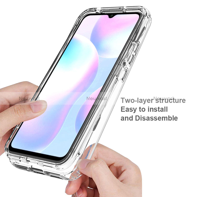 Ultra-thin Transparent Gel Soft Matte Finish Front and Back Case 360 Degrees Cover for Xiaomi Redmi 9i Clear