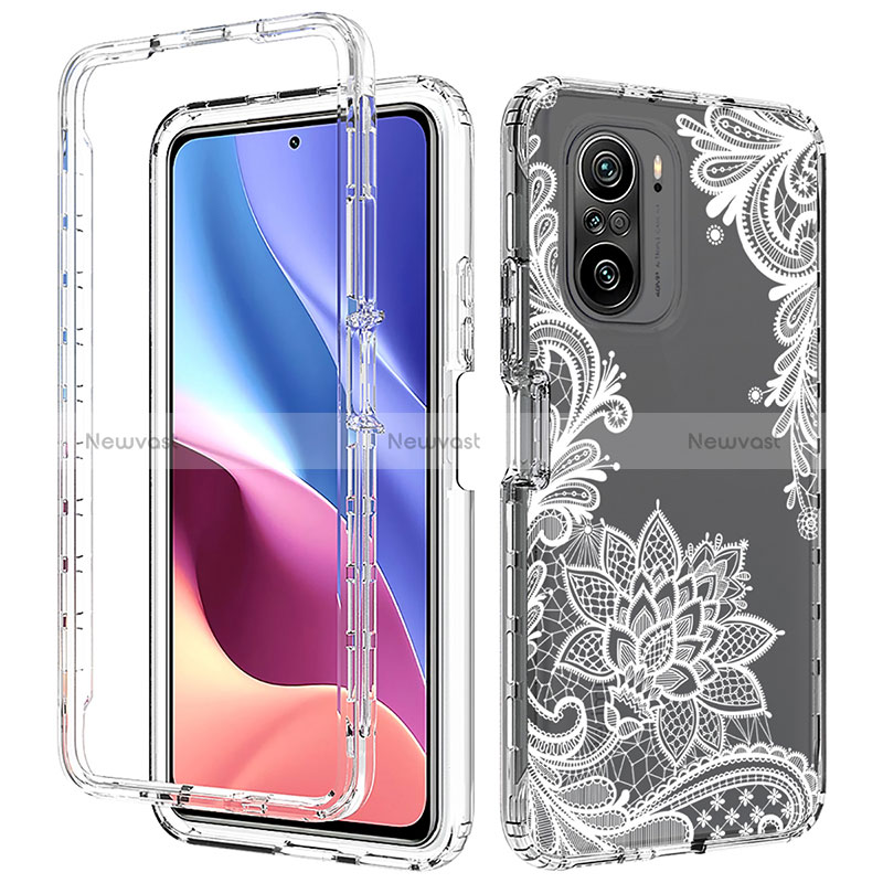 Ultra-thin Transparent Gel Soft Matte Finish Front and Back Case 360 Degrees Cover for Xiaomi Redmi K40 Pro 5G White