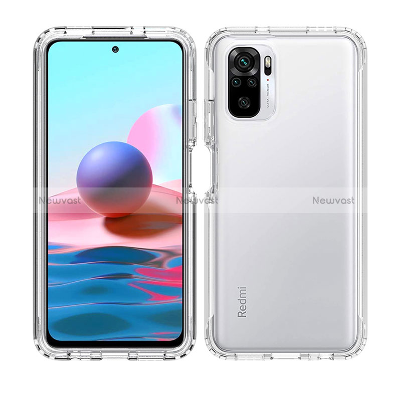 Ultra-thin Transparent Gel Soft Matte Finish Front and Back Case 360 Degrees Cover for Xiaomi Redmi Note 10 4G Clear