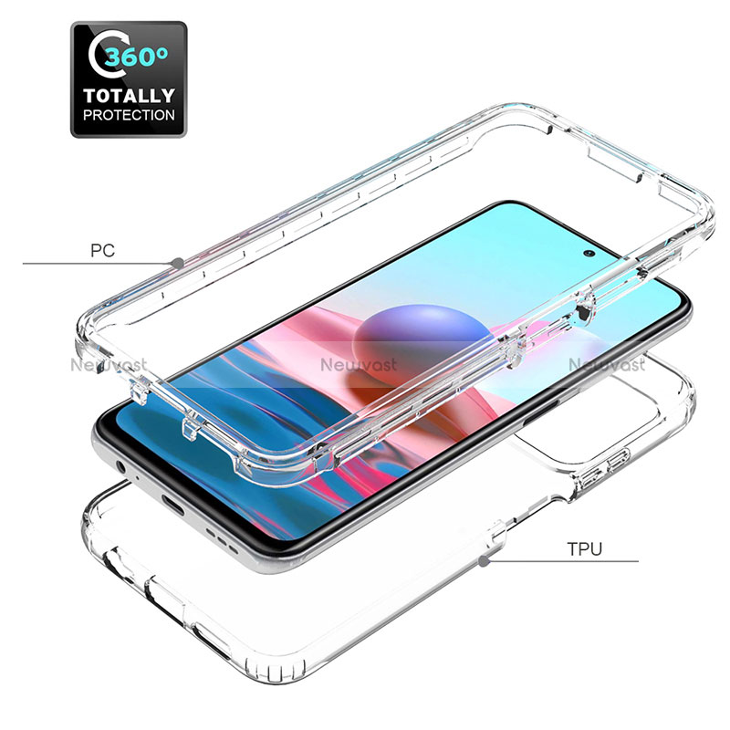 Ultra-thin Transparent Gel Soft Matte Finish Front and Back Case 360 Degrees Cover for Xiaomi Redmi Note 10 4G Clear