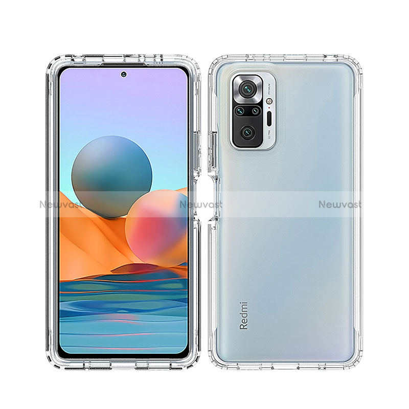 Ultra-thin Transparent Gel Soft Matte Finish Front and Back Case 360 Degrees Cover for Xiaomi Redmi Note 10 Pro 4G Clear