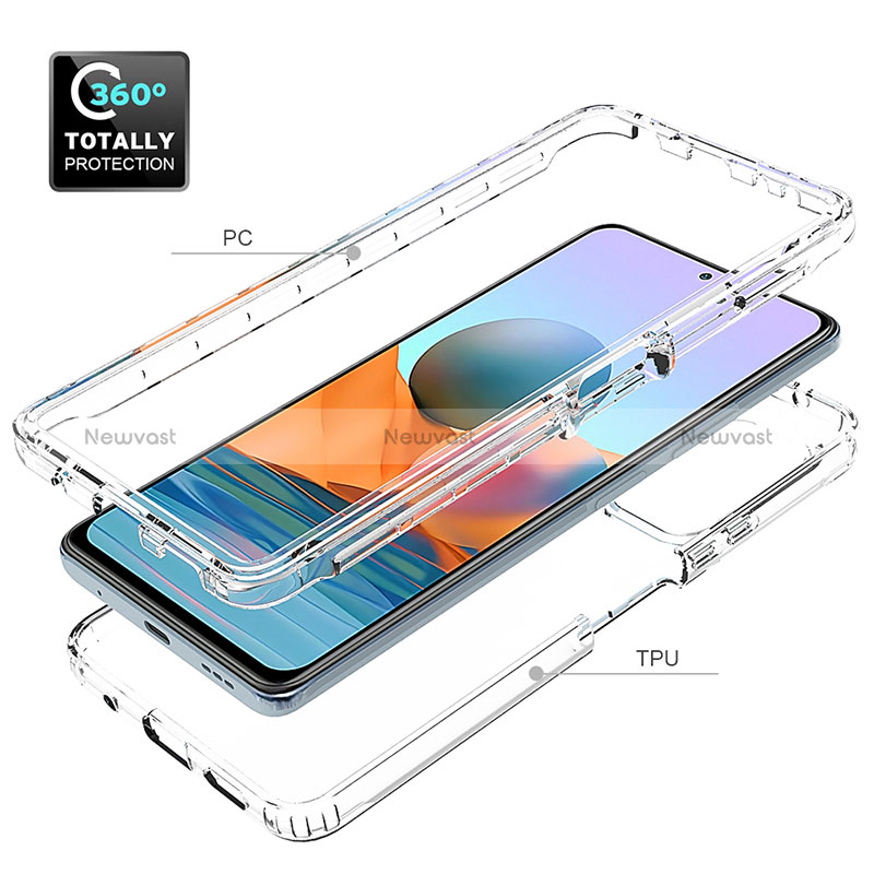 Ultra-thin Transparent Gel Soft Matte Finish Front and Back Case 360 Degrees Cover for Xiaomi Redmi Note 10 Pro 4G Clear