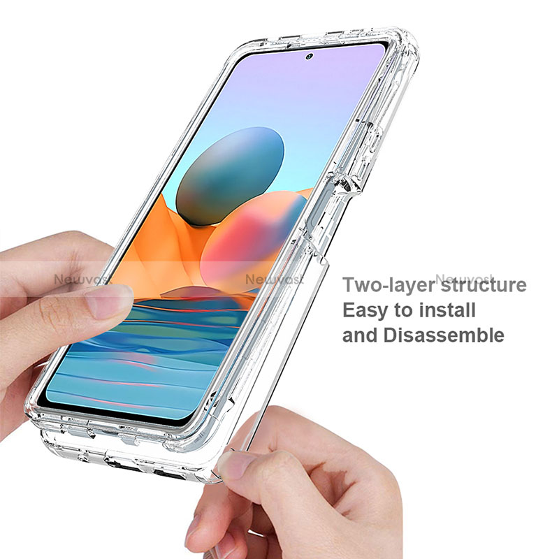 Ultra-thin Transparent Gel Soft Matte Finish Front and Back Case 360 Degrees Cover for Xiaomi Redmi Note 10 Pro 4G Clear