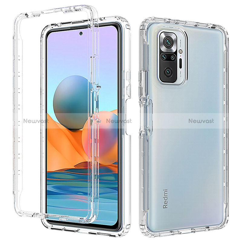 Ultra-thin Transparent Gel Soft Matte Finish Front and Back Case 360 Degrees Cover for Xiaomi Redmi Note 10 Pro Max Clear