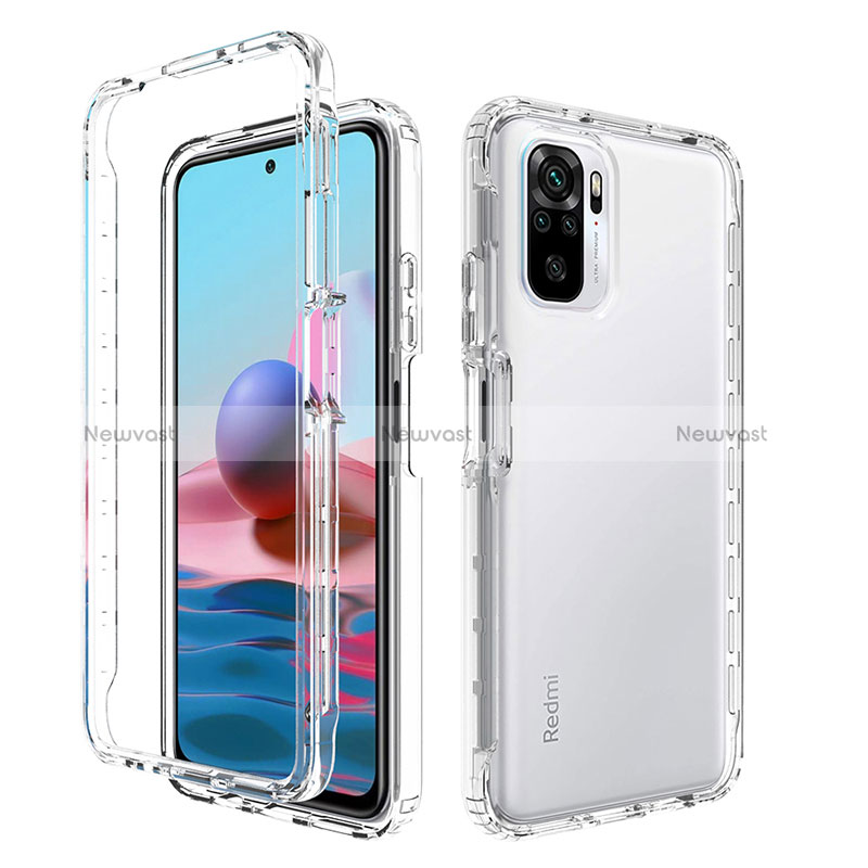 Ultra-thin Transparent Gel Soft Matte Finish Front and Back Case 360 Degrees Cover for Xiaomi Redmi Note 10S 4G Clear