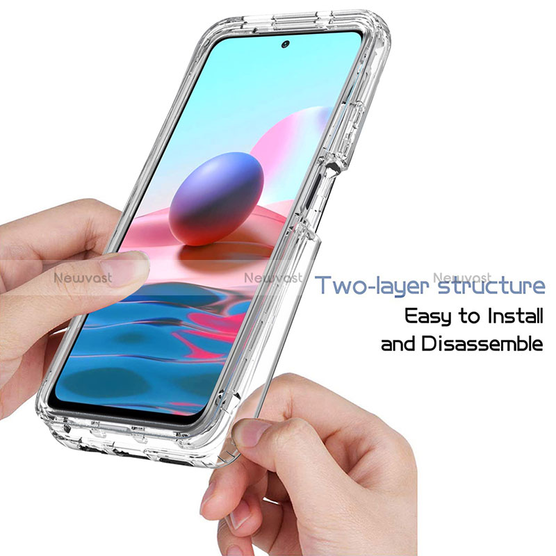 Ultra-thin Transparent Gel Soft Matte Finish Front and Back Case 360 Degrees Cover for Xiaomi Redmi Note 10S 4G Clear