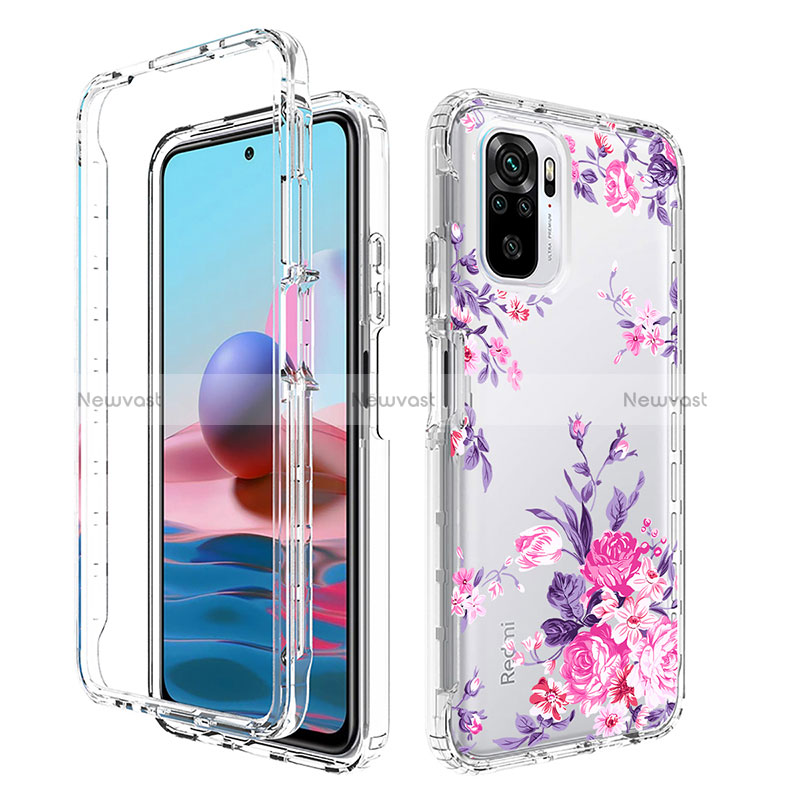 Ultra-thin Transparent Gel Soft Matte Finish Front and Back Case 360 Degrees Cover for Xiaomi Redmi Note 10S 4G Pink