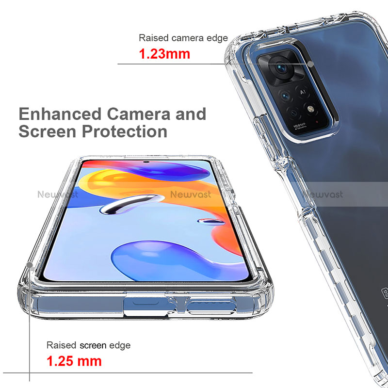 Ultra-thin Transparent Gel Soft Matte Finish Front and Back Case 360 Degrees Cover for Xiaomi Redmi Note 11 Pro 5G Clear