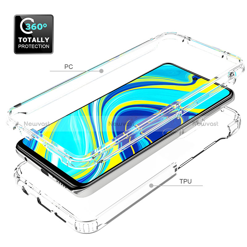 Ultra-thin Transparent Gel Soft Matte Finish Front and Back Case 360 Degrees Cover for Xiaomi Redmi Note 9S Clear