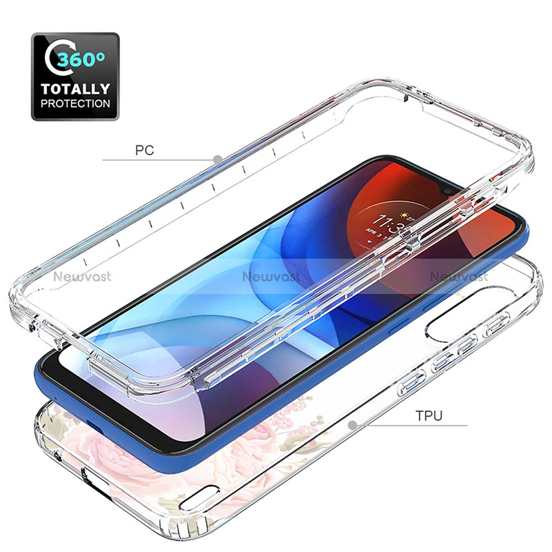 Ultra-thin Transparent Gel Soft Matte Finish Front and Back Case 360 Degrees Cover JX1 for Motorola Moto E7 Power