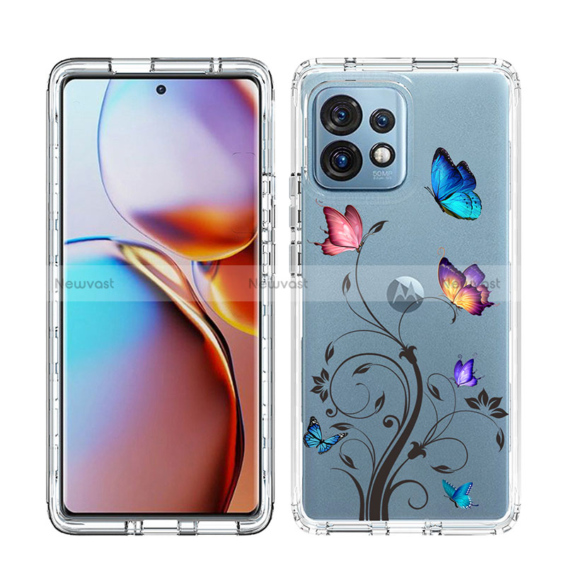 Ultra-thin Transparent Gel Soft Matte Finish Front and Back Case 360 Degrees Cover JX1 for Motorola Moto Edge 40 Pro 5G